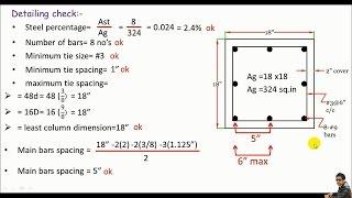 RCD- Design of a Square reinforced concrete column based on ACI codes part 12