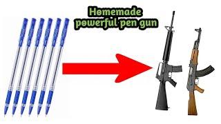 How to make a powerful toy gun  how to make a powerful pen gun in just 1 minute