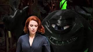 Black widow gets stuck in the tar monsters trap