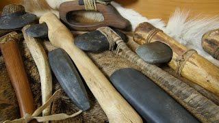 Stone Tools in Action - Shots of Making A Stone Axe Handle