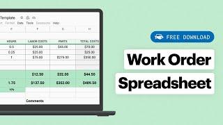 Creating a Work Order Spreadsheet w Free Template  Fleet Management Tools