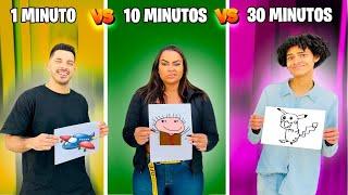 1 MIN VS 10 MIN VS 30 MIN QUEM FAZ O MELHOR DESENHO 