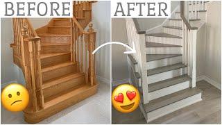 AMAZING Oak Staircase Transformation BEFORE & AFTER