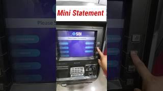 how to get mini statement through sbi atm machine