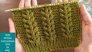 Easy knit Stitch Patterns for Beginners  4 row Repeat knitting Stitch  Красивый узор With Subtitle