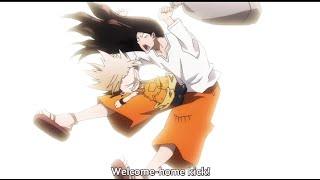 YOH ASAKURA get a welcome HOME kick from his son HANA ASAKURA  SHAMAN KING 2022