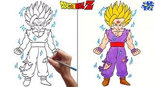 Gohan ssj2 Drawing  How to Draw Gohan ssj2 Full Body Step by Step