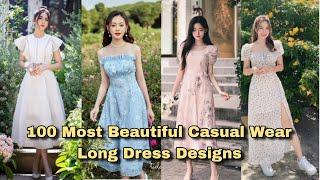 100 Korean Maxi Dress designs Latest Long Frock Designs 2023 Asian & Western dresses #dress #frock