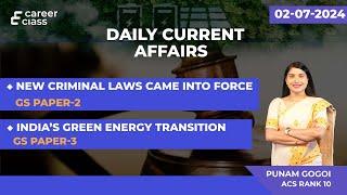 Must-Know GS Paper 2 & 3 Topics for UPSC & APSC New Criminal Laws & Indias Green Energy Revolution