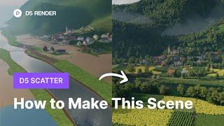 How to Create Complex Landscape from Scratch using D5 Scatter  Procedural Landscape Scatter