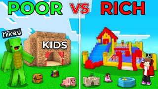 JJ Rich KINDERGARTEN vs Mikey Poor KINDERGARTEN  NOOB vs PRO Build Battle in Minecraft Maizen