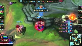 C9 Balls - Incredible Darius Pentakill - C9 vs Fnatic - Worlds Group Stage Day 4