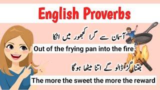 Famous English Proverbs with urdu meanings  Useful proverbs  English to know