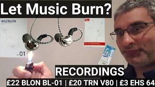 Sound demo Blon BL-01  TRN v80  Samsung EHS64. £20 audiophile vs £3 earphones recordings