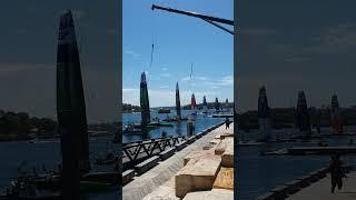 Craning SailGP F50 Boats on the Water