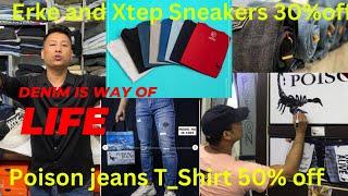 50% off Poison jeans T_Shirt  And 30% off Xtep and Erke Shoes Switchon fashion hub 