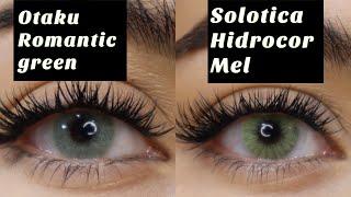 The Most Natural Green Color Contacts Otaku Romantic Green Comparison to Solotica Hidrocor Mel ￼