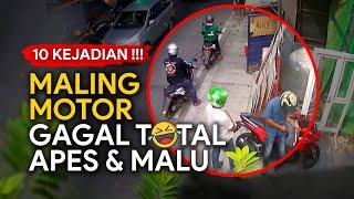 APES   10 Aksi Maling Motor Gagal Total - Terbaru  Rekaman CCTV