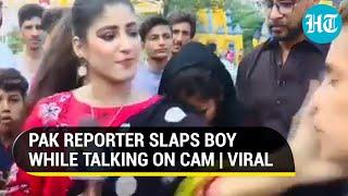 Viral Pak journo slaps boy on live TV Netizens blame kid for heckling her I Watch