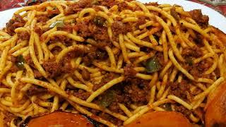 خوشمزه ترین ماکارونی به سبک ایرانی مامانپز،باتهدیگ سیب زمینی باآشپزخانه فریبا Delicious Spaghetti