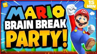 Mario Brain Break Party  Mario Games For Kids  Mario Run  Just Dance  GoNoodle