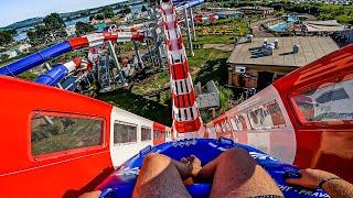 Waterslides at The Biggest Water Park in Czech Republic  Aqualand Moravia