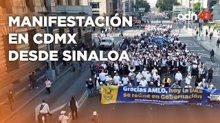 Estudiantes y profesores de Sinaloa se manifestaron en CDMX por la Reforma a la Ley Orgánica UAS