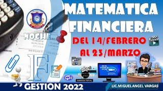 PRESENTACION  DE LA MATERIA DE MATEMATICA FINANCERA