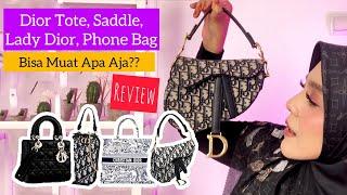 Review 4 Tas Dior Terbaik  Lady Dior Mini Saddle Bag Tote Book Jouy de Navy Strap dan Phone Bags