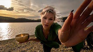 Energy clensing plucking sound healing ASMR outdoors in nature