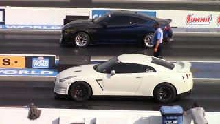 AMS Tuned Infiniti Q60 RS vs Nissan GTR Drag Race