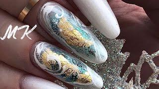 Экспресс новогодний 3D на ногтях  #shorts #nails #newyearnails #новогоднийдизайнногтей