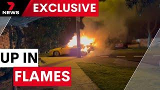 Rare Lamborghini goes up in flames  7NEWS