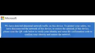 We have detected abnormal network traffic on this device Pop-up Scam REMOVAL GUIDE