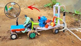 Diy tractor mini borewell drilling machine  Water pump  Science project