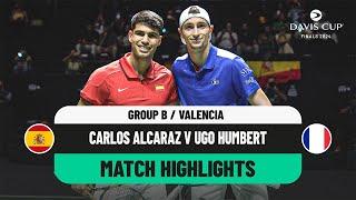 Carlos Alcaraz v Ugo Humbert  Spain v France Davis Cup 2024 Finals Group Stage