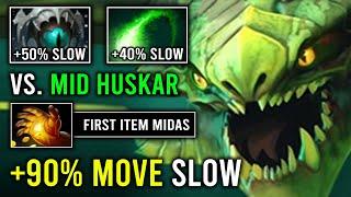 WTF Cant Move +90% Slow Universal Carry Viper Solo Mid Against Huskar Dota 2