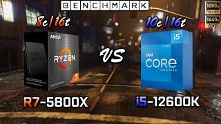 Ryzen 7 5800X vs Intel i5 12600K Benchmark  Test in 8 Games