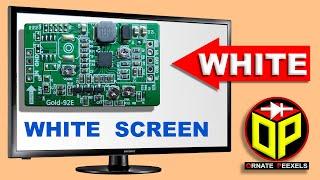 White screen problem on LED TV. No picture on the screen no graphics.VGL & VGH supply missing