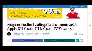 Nagaon Medical College Recruitment 2023 Online Apply  Assam Job Vacancies 2023  Assam jobs 2023