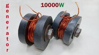 New... how to make free energy 220v AC 10000W powerful electricity generator turns iron Bolt copper