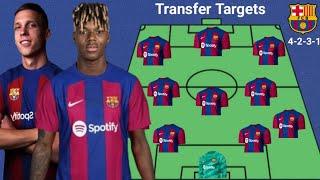 Barcelona potential starting lineup next season 2425 with nico williams & dani olmo 4231 