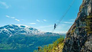 The Stigull ladder in Via Ferrata Loen