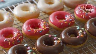 Moist Baked Doughnuts glazed with three different flavours.