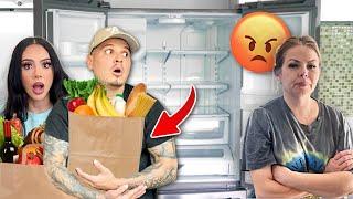 TAKING ALL OF MY MOMS FOOD FROM HER HOUSE TO GET HER REACTION *HILARIOUS*