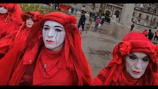 The Red Rebel Brigade at the COP26 International Day of Climate Justice at George Square in Glasgow