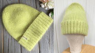 ТЕПЛАЯ МОДНАЯ СТИЛЬНАЯ ШАПОЧКАLUNA ИЗ ПУХА НОРКИ KNITTEDHAT.