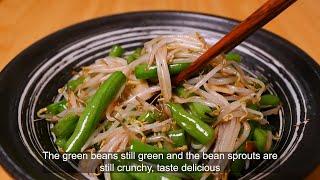 Green beans and bean sprouts cook together like this  still green and crisp  Delicious #food