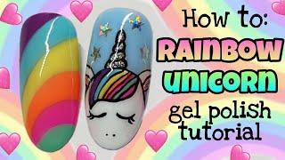  RAINBOW UNICORN   Gel polish  NAIL ART  Rainbow nails 