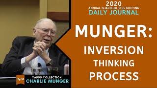 How Charlie Munger use Inversion Thinking Process in life.  Daily Journal 2020【CC.M Ep.16】